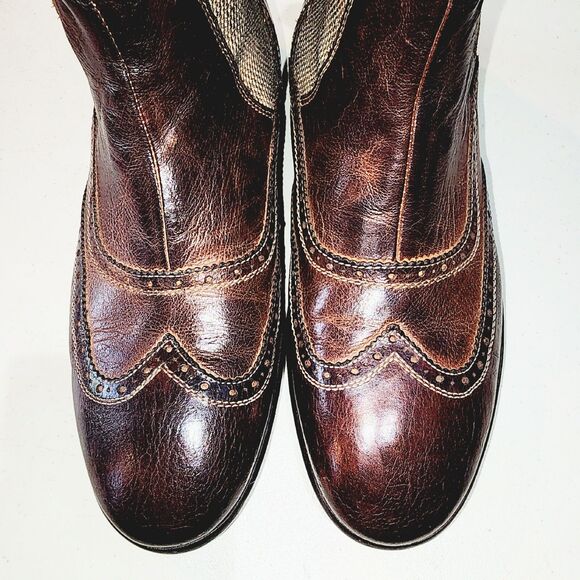 BENHEART Sz 7 FLORENCE Handmade Dip Dye Distressed Old Money Grunge Ankle Boots - Picture 8 of 16